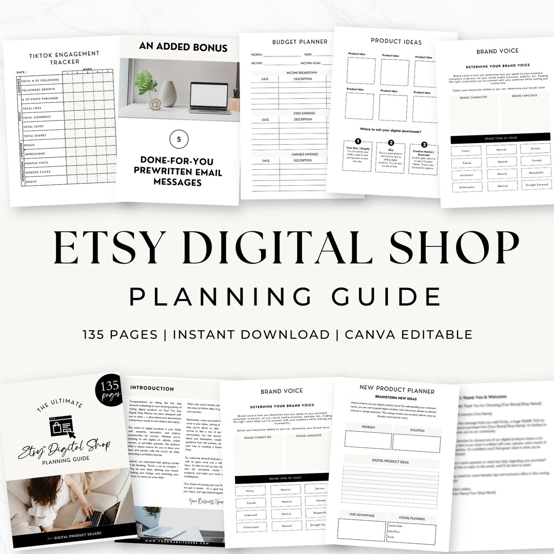 How to Start an Etsy Shop Planner, Canva Etsy Digital Shop Planning ...