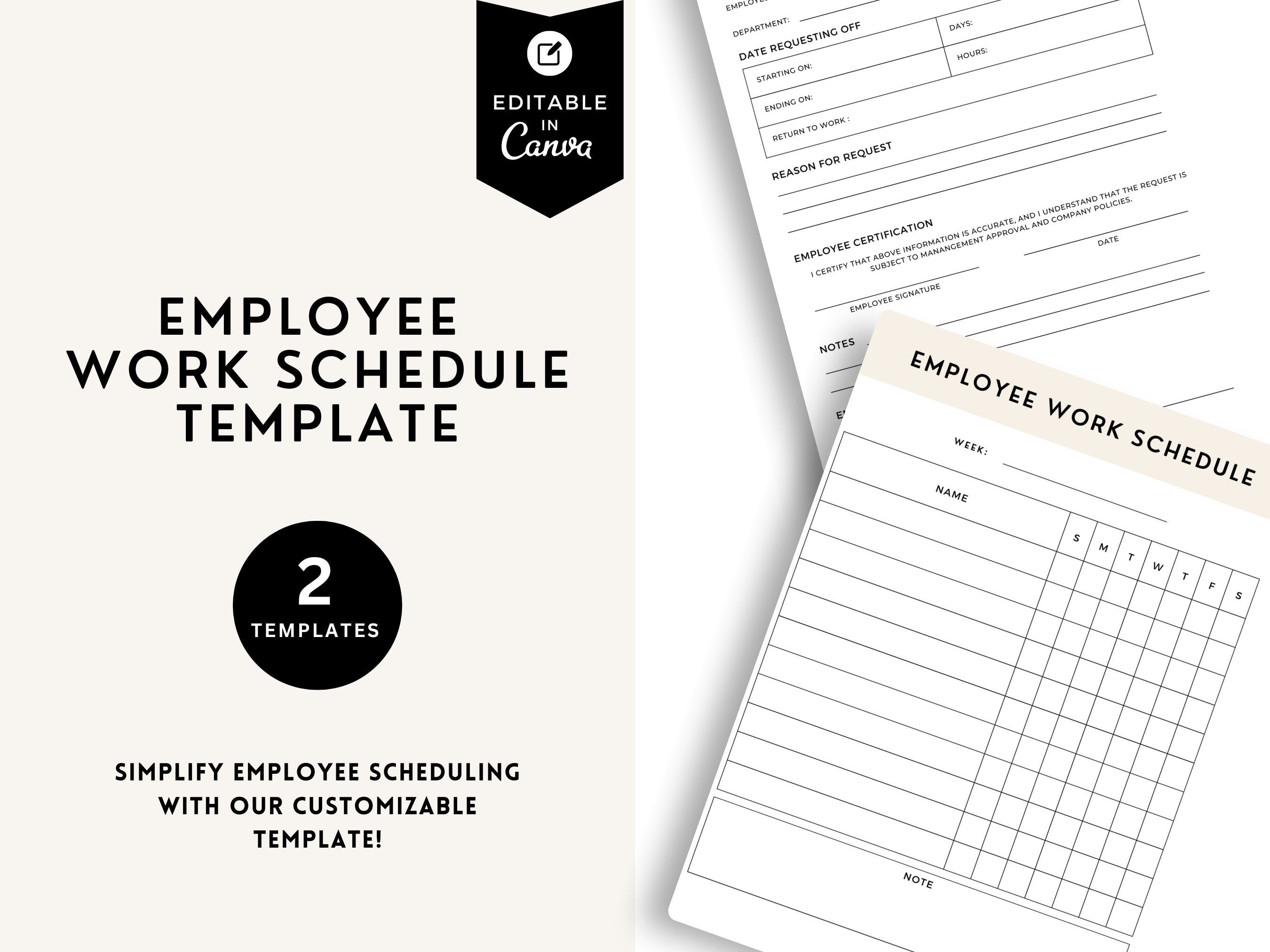 Employee Hourly Schedule Template Instant Download Printable Pdf Employee hourly schedule template instant download printable pdf