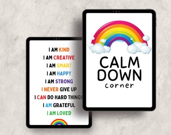 Calm Down Corner, Educational Posters, Printable Wall Art, Calming Strategies, Classroom Wall Art, Emotional Regulation for Children