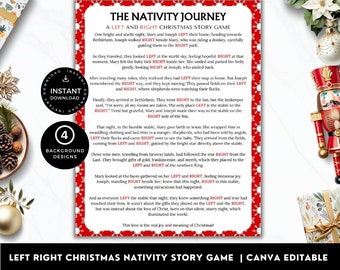 Left Right Nativity Story, Christmas Left Right Game, Pass The Gift, Nativity Games, Pass The Prize, Bible Activity For Kids And Adults