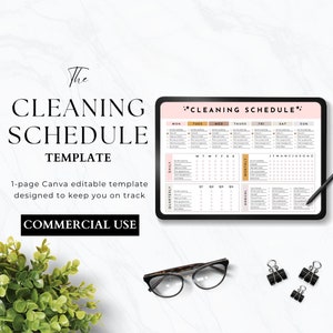 EDITABLE Cleaning Planner, Cleaning Schedule, Ultimate Bundle Printable, A4 A5 Us Letter, Daily, Weekly, Monthly, Yearly Cleaning, Canva