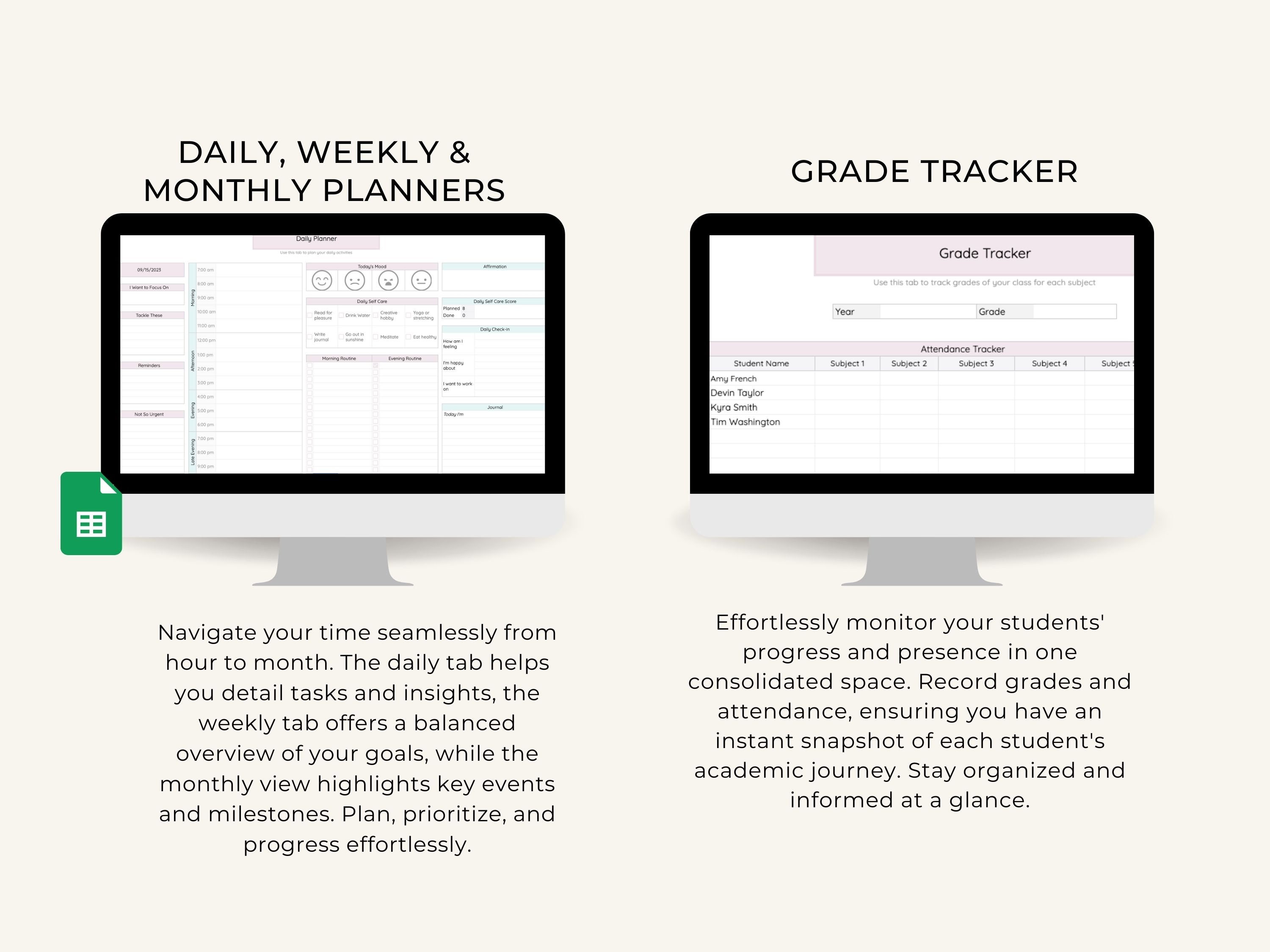 Digital Teacher Planner Google Sheets Lesson Planner & - Etsy