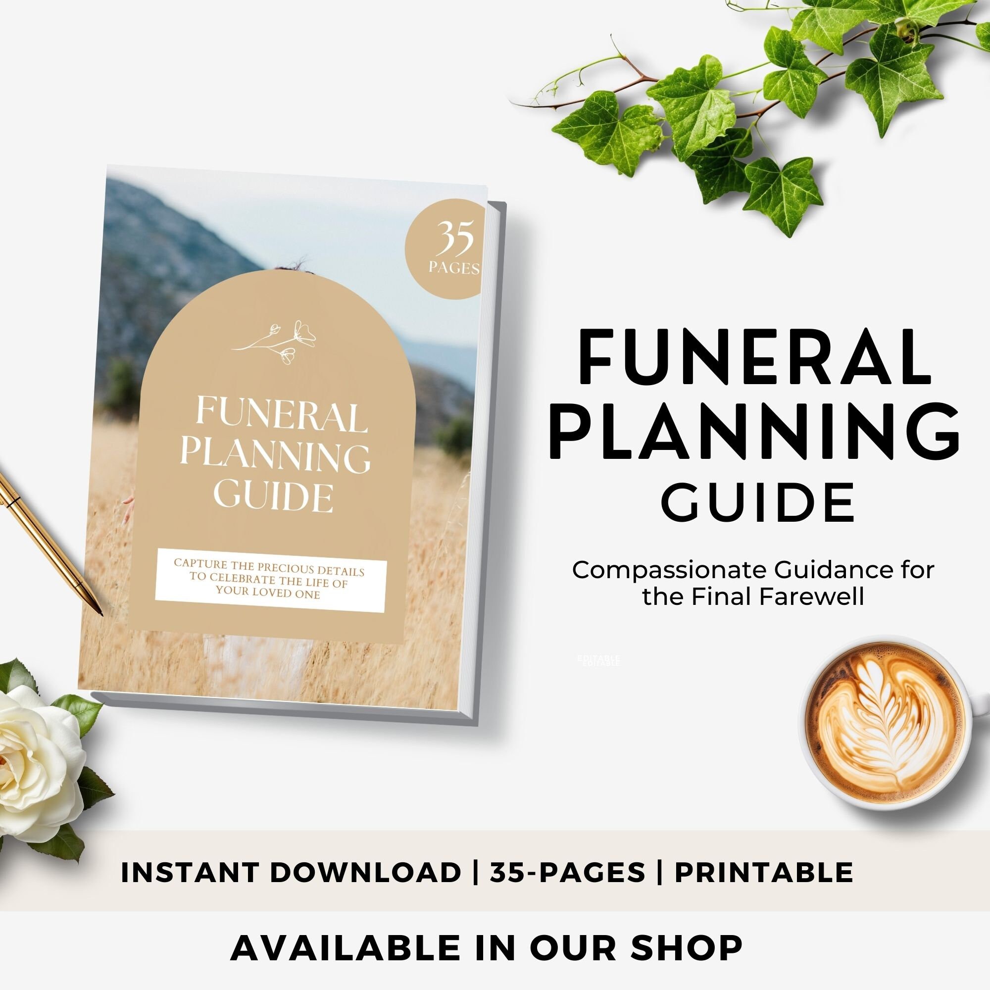 Funeral Service Planner, Celebration of Life, Printable Funeral ...