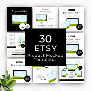 Etsy Listing Mockup Templates: Canva Product Promotion (Digital Download)