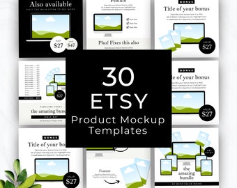 Etsy Listing Mockup Templates: Canva Produkt-Werbung (Digitaler Download)