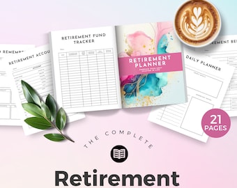 Retirement Planner Printable: Financial Budget Tracker (Canva Editable Template)