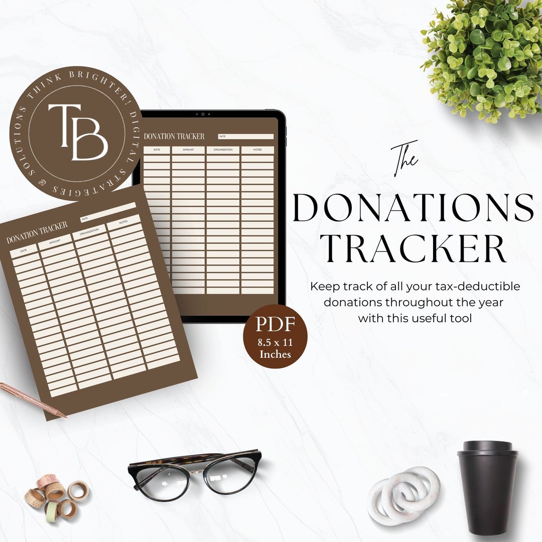 Donation Tracker Printable, Giving Log, Tithe, Church Offerings, Charitable Donations, Non ...