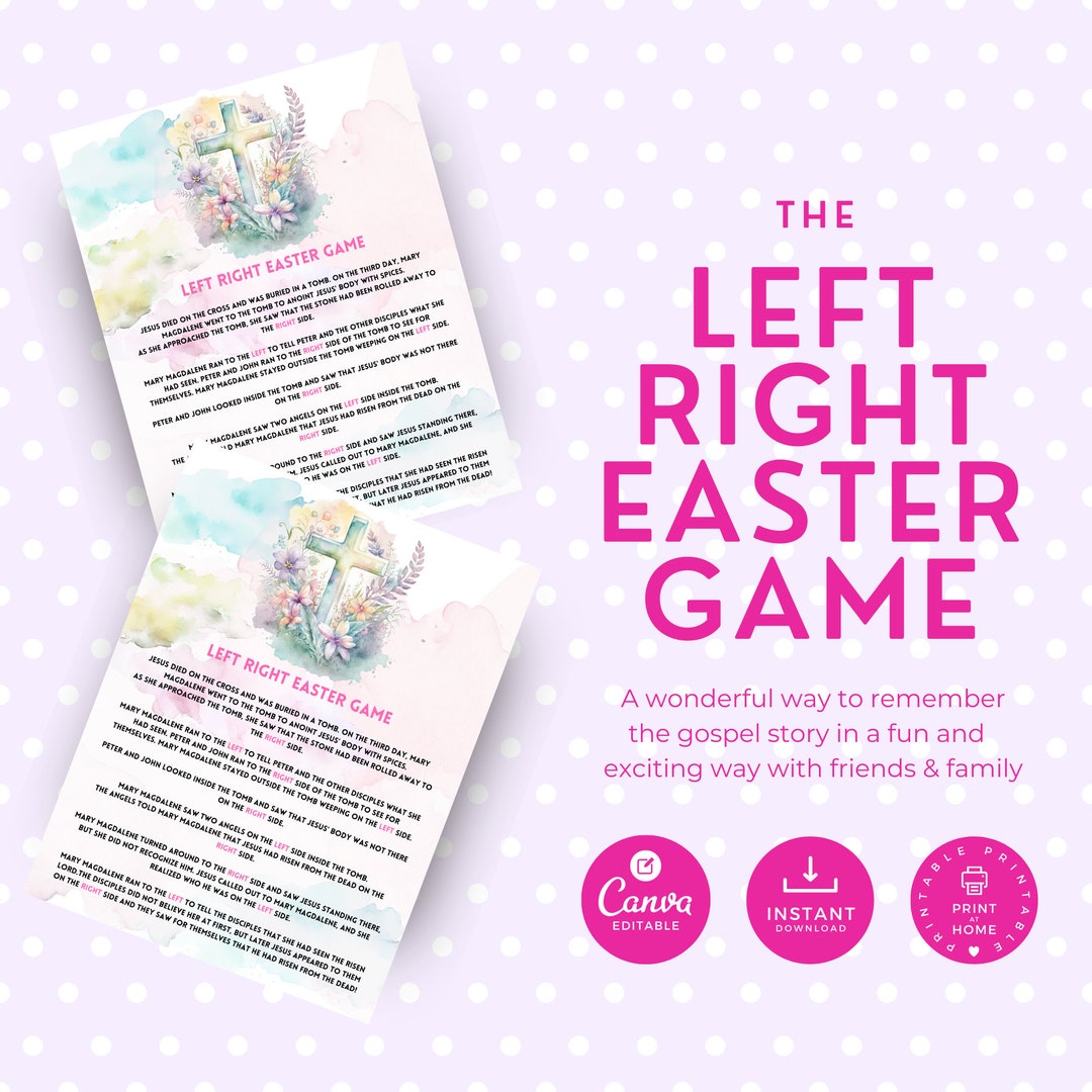 Left Right Easter Game, Easter Left Right Game, Easter Bible Games