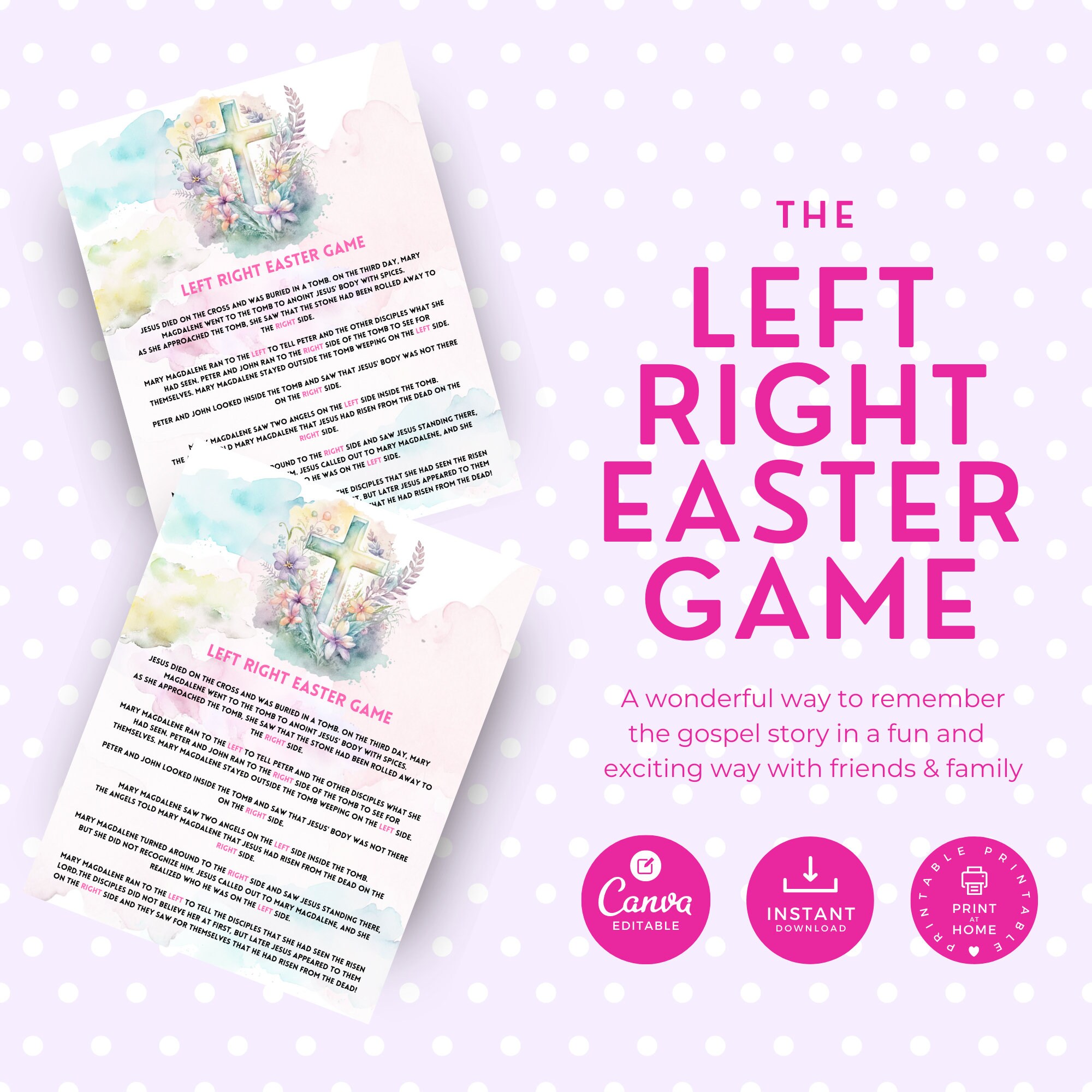 Left Right Easter Game, Easter Left Right Game, Easter Bible Games ...