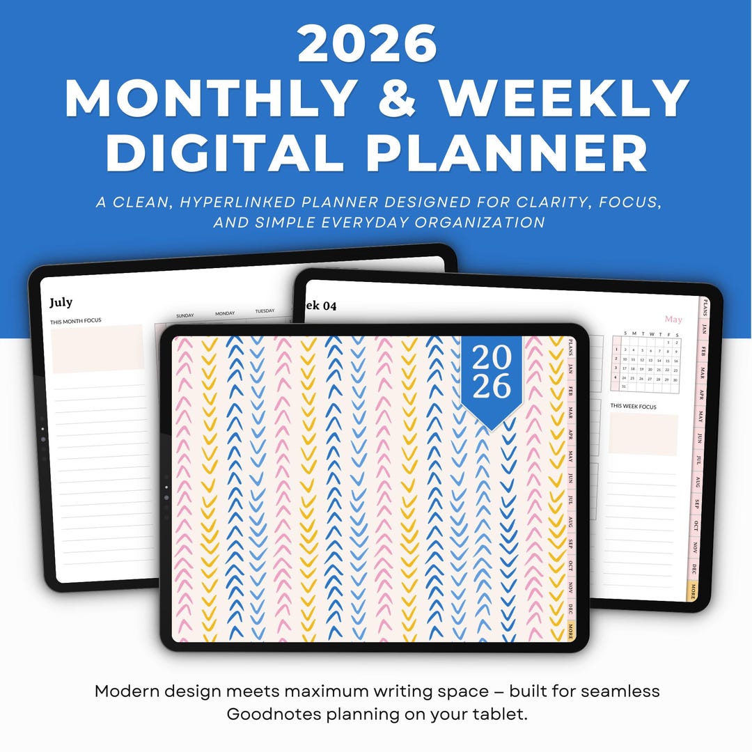 2026 Digital Planner for iPad • Landscape, Hyperlinked (sunday Start ...