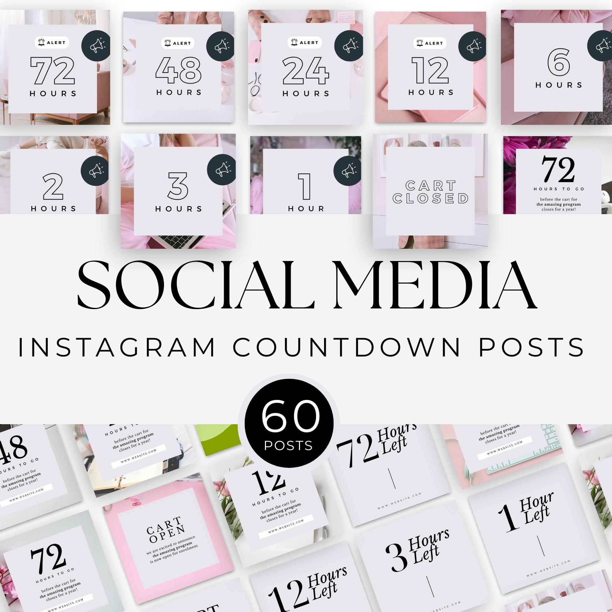 Instagram Launch Countdown Social Media Posts, Course Launch Marketing, Cart Open Announcement, New Product Launch Templates, Canva Editable