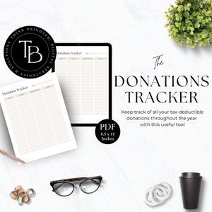 Printable Donations Tracker, Giving Log, Fundraising Goal, Instant Download Pdf, Tithe Tracker, Donation Tracker, Financial Planner, Giving