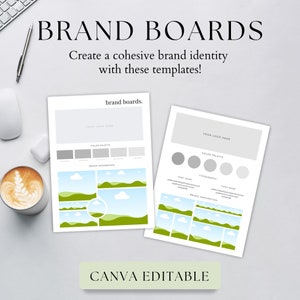 Brand Kit Template Mood Board Canva Template Mini Brand - Etsy