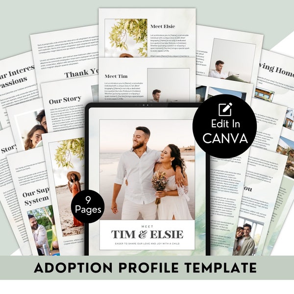 Adoption Profile Template Canva, Diy Profile Book, Editable Template In Canva, Adoption Profile Book Digital Template, Pet Profile