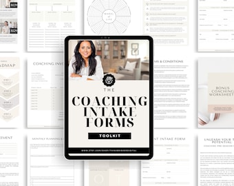 Coaching Forms Toolkit: Intake, Agreement & Worksheets (Editable PDF)