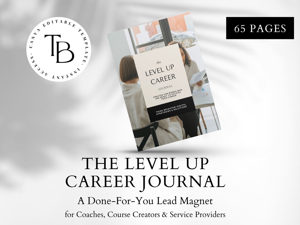 Level up Career Journal, Lead Done for You Freebie, Canva