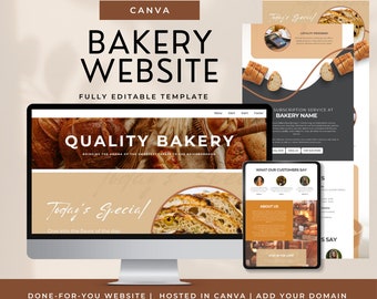 Bakery Website Template: Editable Canva Design (Instant Download)