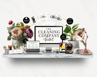 Cleaning Business Canva Template Bundle: Website, Forms, Planner (Digital Download)