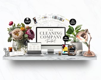 Cleaning Company Toolkit: Website, Flyer, Checklist Templates (Canva Editable)