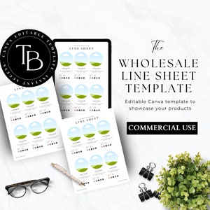 Wholesale Line Sheet Template: Editable Canva Catalog (Commercial Use)