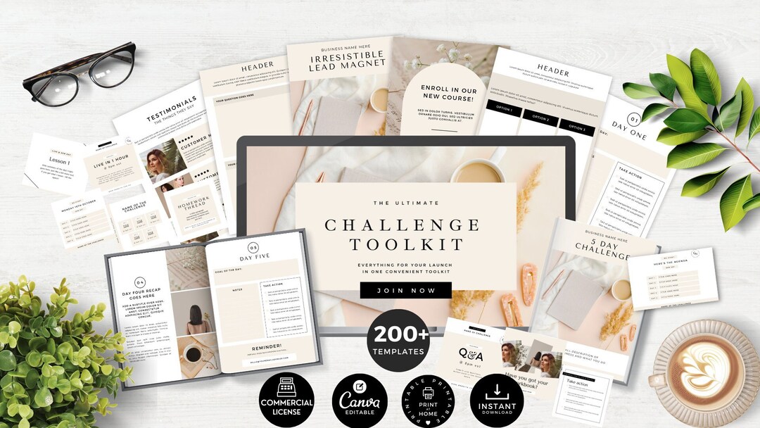 Course Creator Canva Template: Ecourse Bundle With Workbook (PDF) - Etsy
