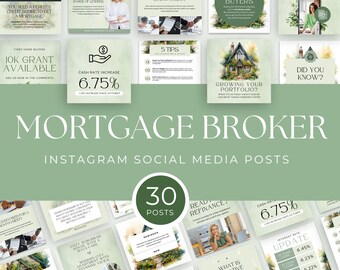 Mortgage Brokers  & Banker | Social Media | Instagram Posts Reels Stories | Done For You Content | Canva Facebook | Advertising Marketing
