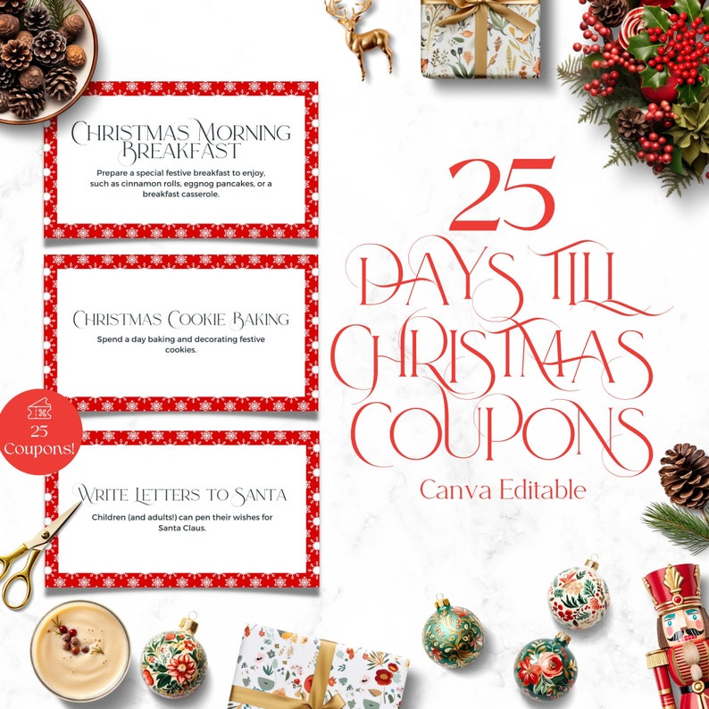 Christmas Coupons for Teens, North Pole Editable Coupon Book Template