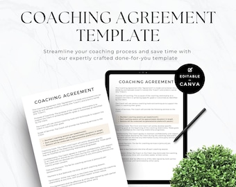 Sjabloon Life Coach-contract: welkomstpakket voor klanten (bewerkbaar in canva)