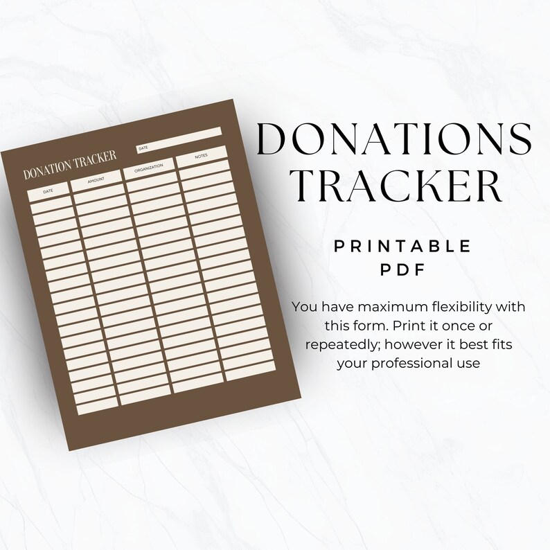 Donation Tracker Printable Giving Log Tithe Church - Etsy
