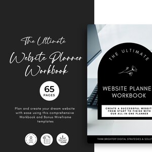 Pasta de trabalho do planejador de site, plano de site, lançamento de novo site, planejador para impressão, conteúdo do site, planejador de design de site de comércio eletrônico, PDF