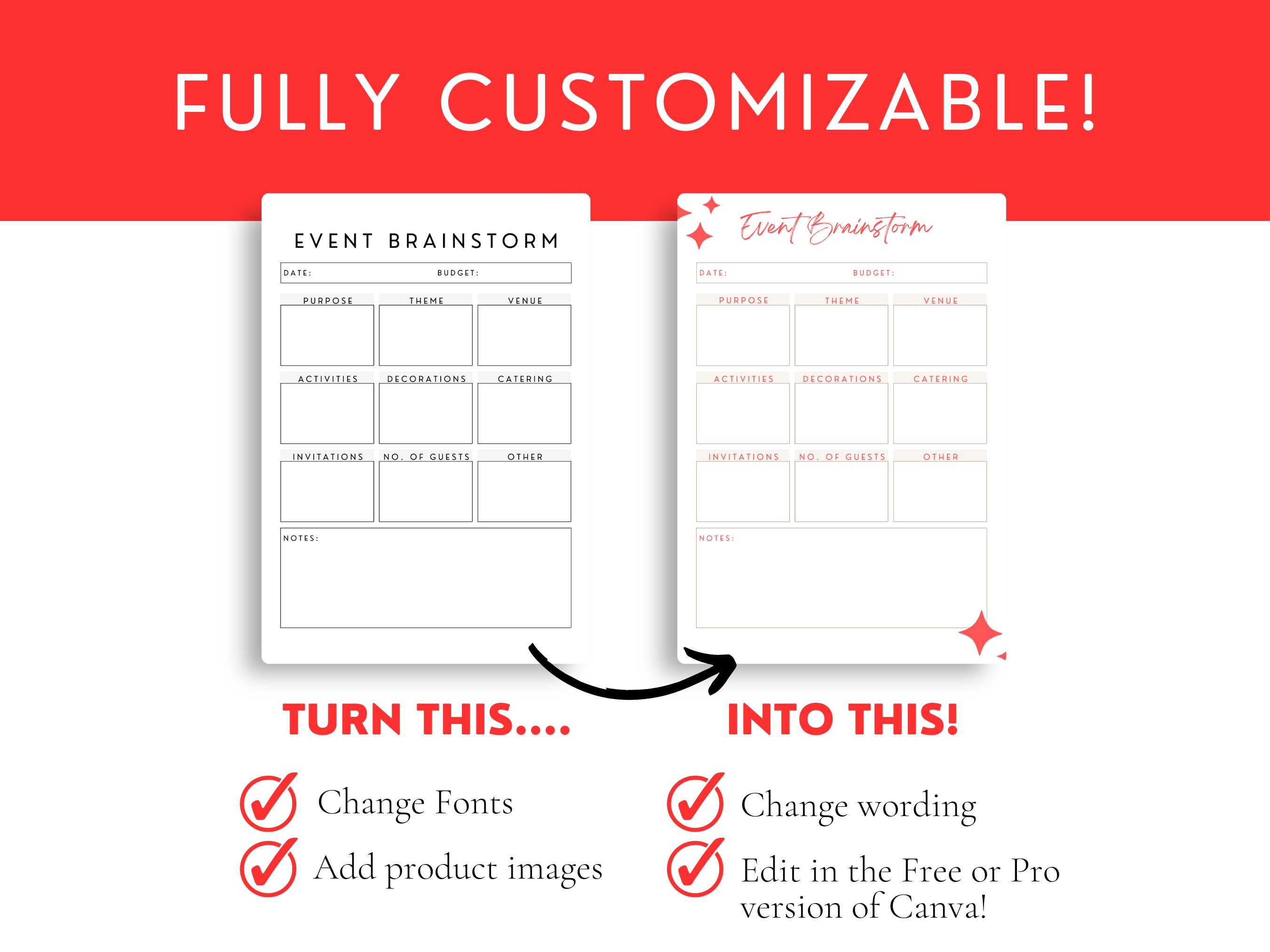 Event Planner Checklist, Wedding Planning, Event Budget Organizer ...