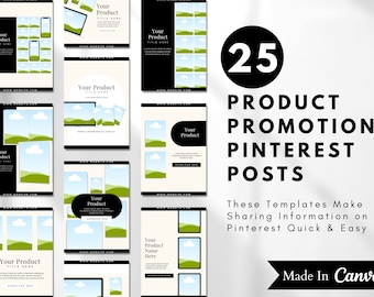 25 Product Pinterest Pin Mockups | Canva Editable Template (Digital Download)