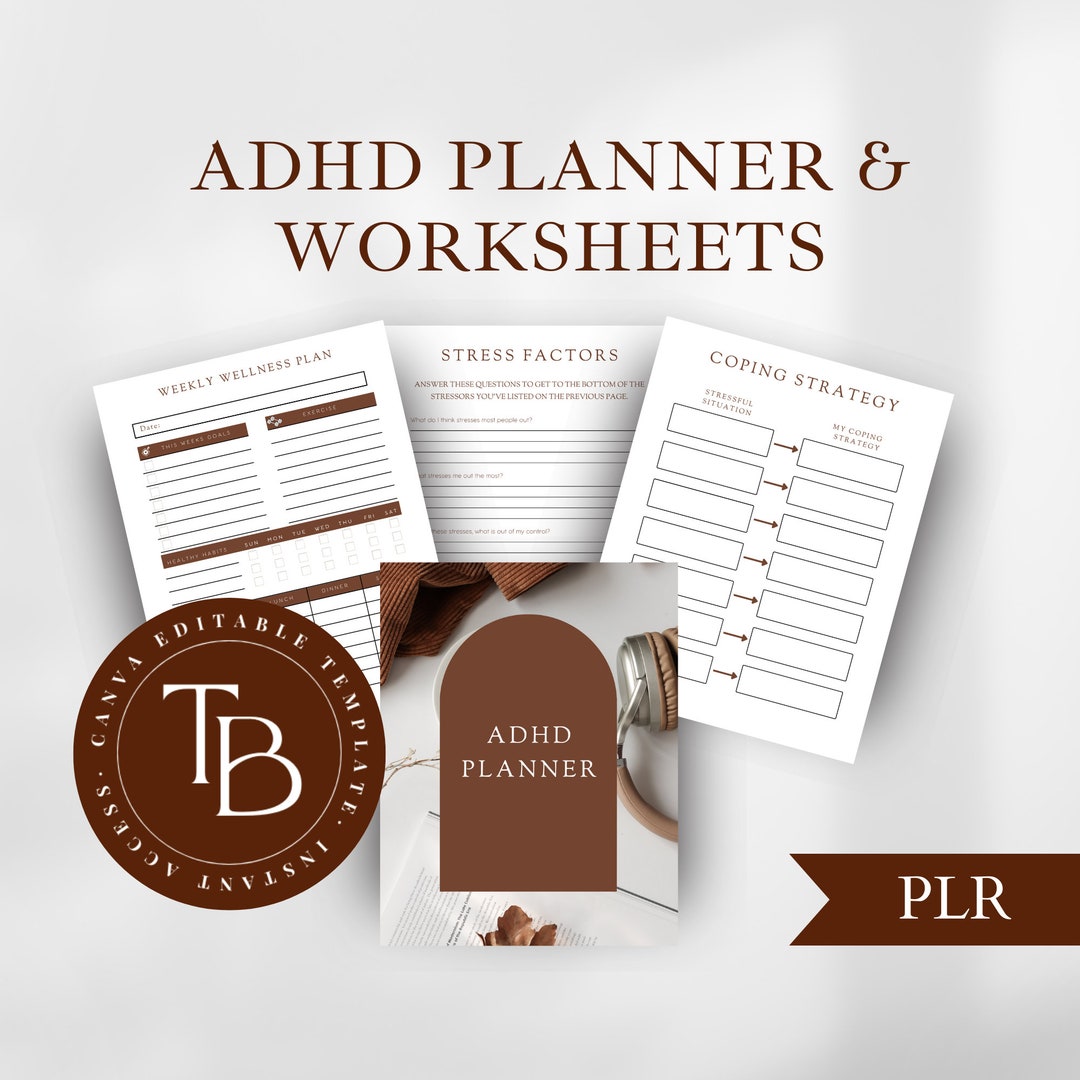 ADHD PLANNER, COMMERCIAL, Best Printable Planner for Adhd, Canva, Adhd