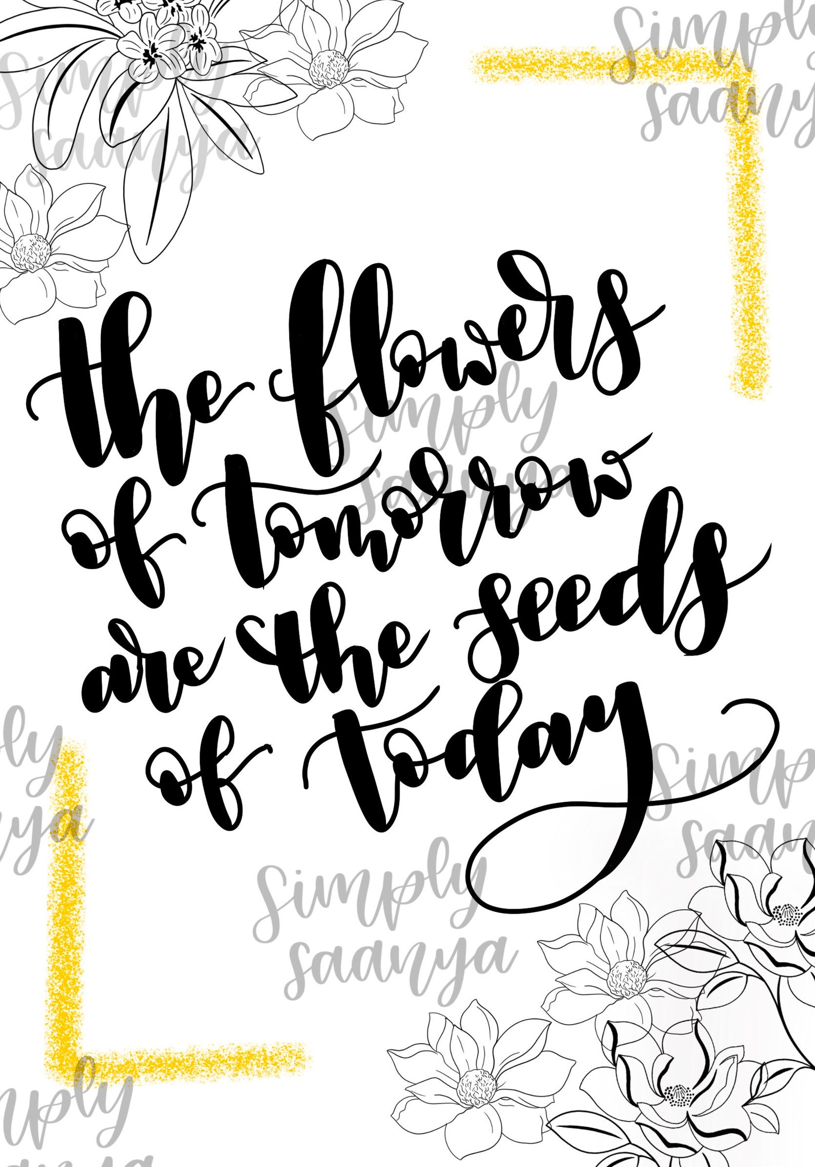 The Flowers of Tomorrow are the Seeds of Today Quote Etsy