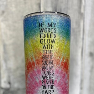 Grateful Dead Inspired Ripple Tumbler, Glitter Tumbler, 30oz Insulated Tumbler