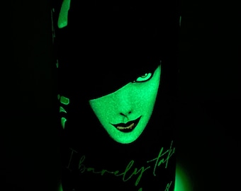 Glow in the Dark Wicked Inspired Tumbler, Elphaba Inspired Tumbler, Glow Tumbler