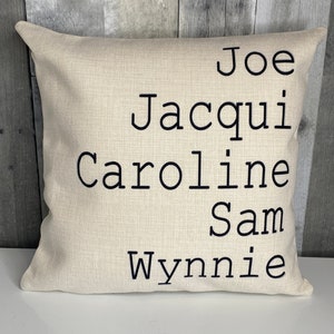 Personalized Family Name Pillow Cover, Throw Pillow Case, Christmas Gift Ideas