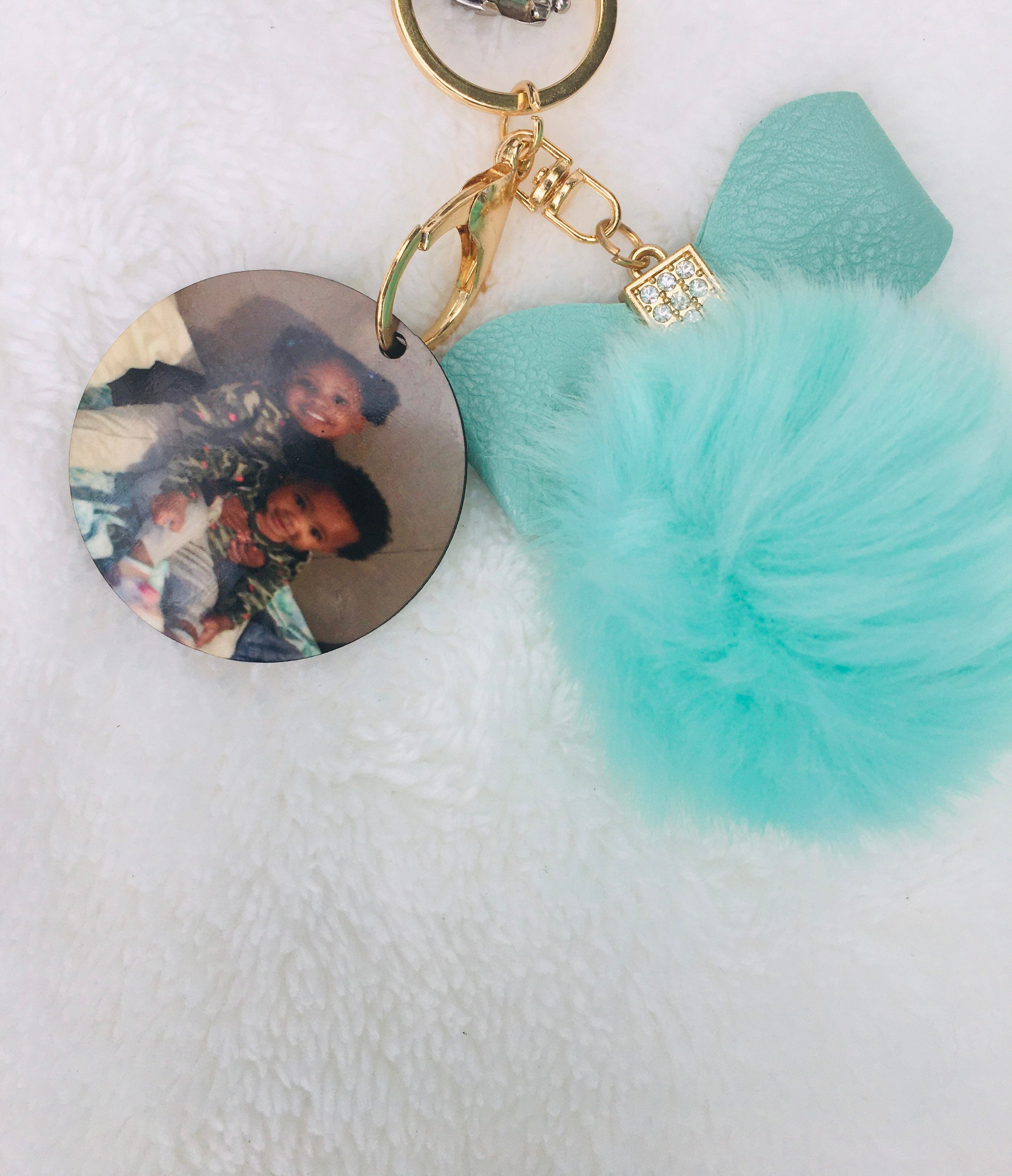 Personalized double photo frame keychain Add any two photos Etsy