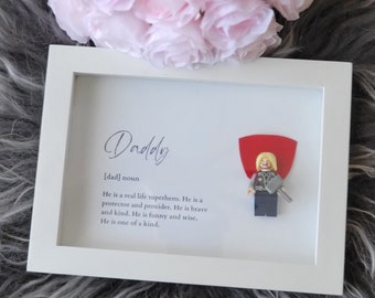 Personalized Superhero Mini-Figure Shadow Box – Father's Day Gift