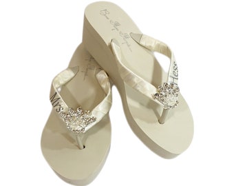 high heel flip flops wedding