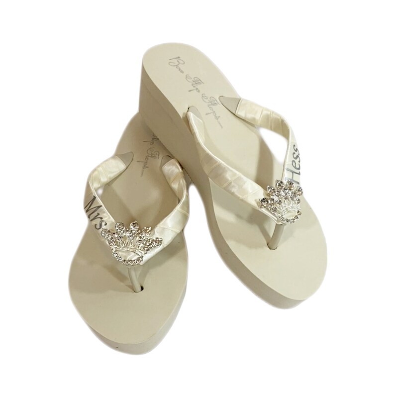 bridal flip flops with bling