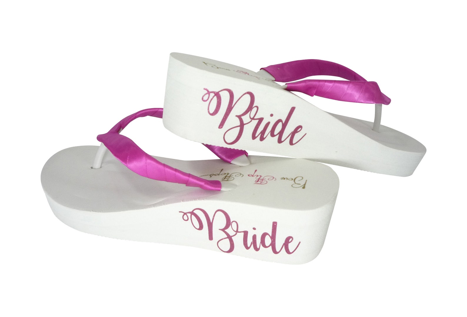 Novia cuña Flip Flops en tacón alto o plataforma baja marfil | Etsy