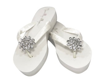 bridal flip flops with bling