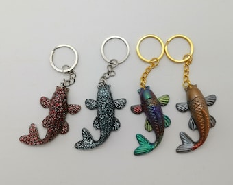 Koi fish keychain made of epoxy resin in several variations | Fish keychain | small gift | modern gift ideas