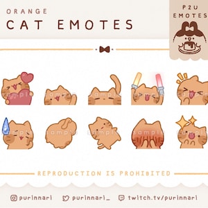 Orange Cat Emotes Bundle of 10 [ P2U ] | Discord/Twitch/Youtube