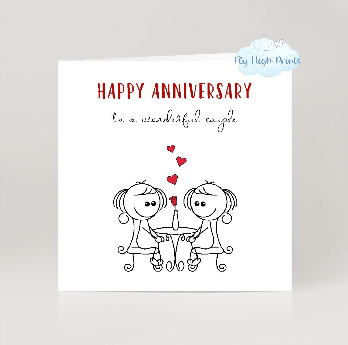 Same Sex/Lesbian Happy Anniversary To a Wonderful Couple Etsy