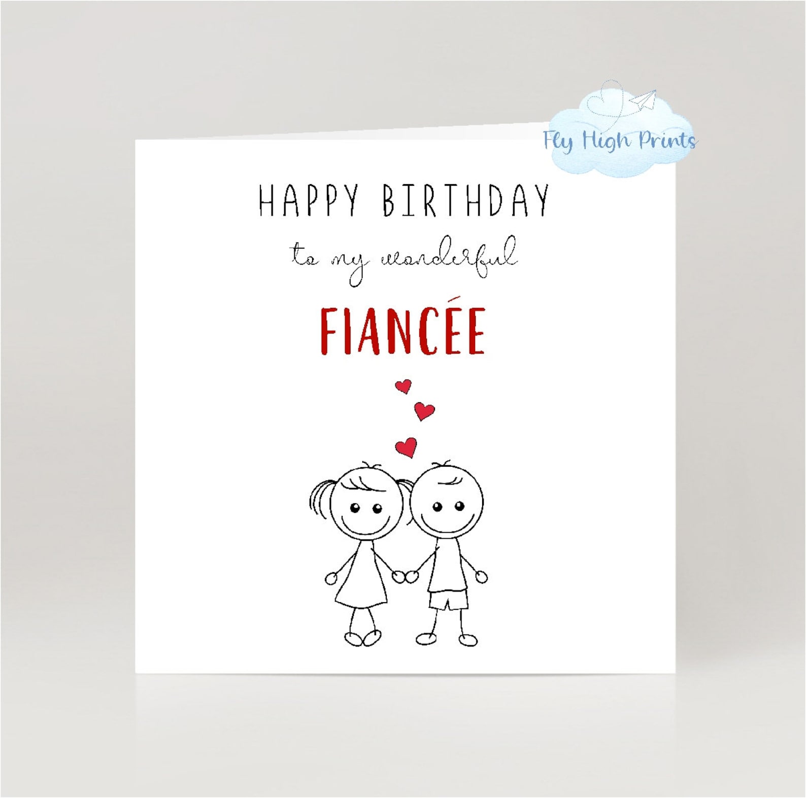 Fiancee Birthday Card Happy Birthday to My Wonderful Fiancee | Etsy
