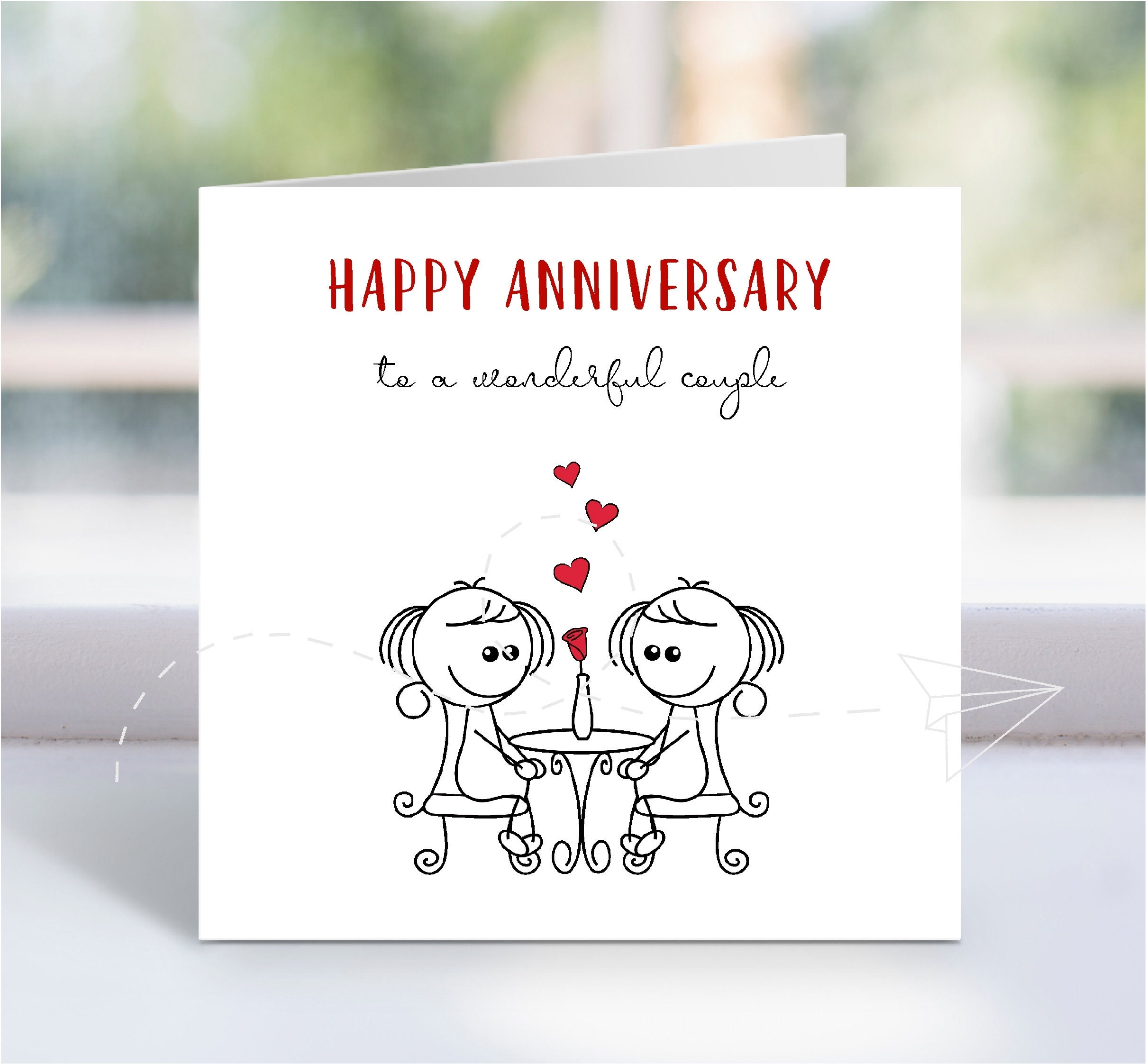 Same Sex Lesbian Wedding Anniversary Card happy