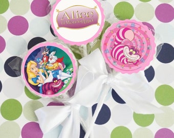 1 Dozen Alice In Wonderland Birthday Party Favors Chocolate Lollipops