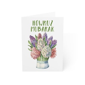 Glückliches Norooz Mubarak Persisches Neujahr Haftseen Aquarell Grußkarten Innen leer (1, 10, 30 und 50 Stück)